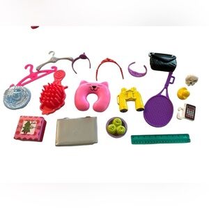 Barbie Doll Accessories Mixed LOT Crowns Brush Hangers Etc Replacement 18 pcs